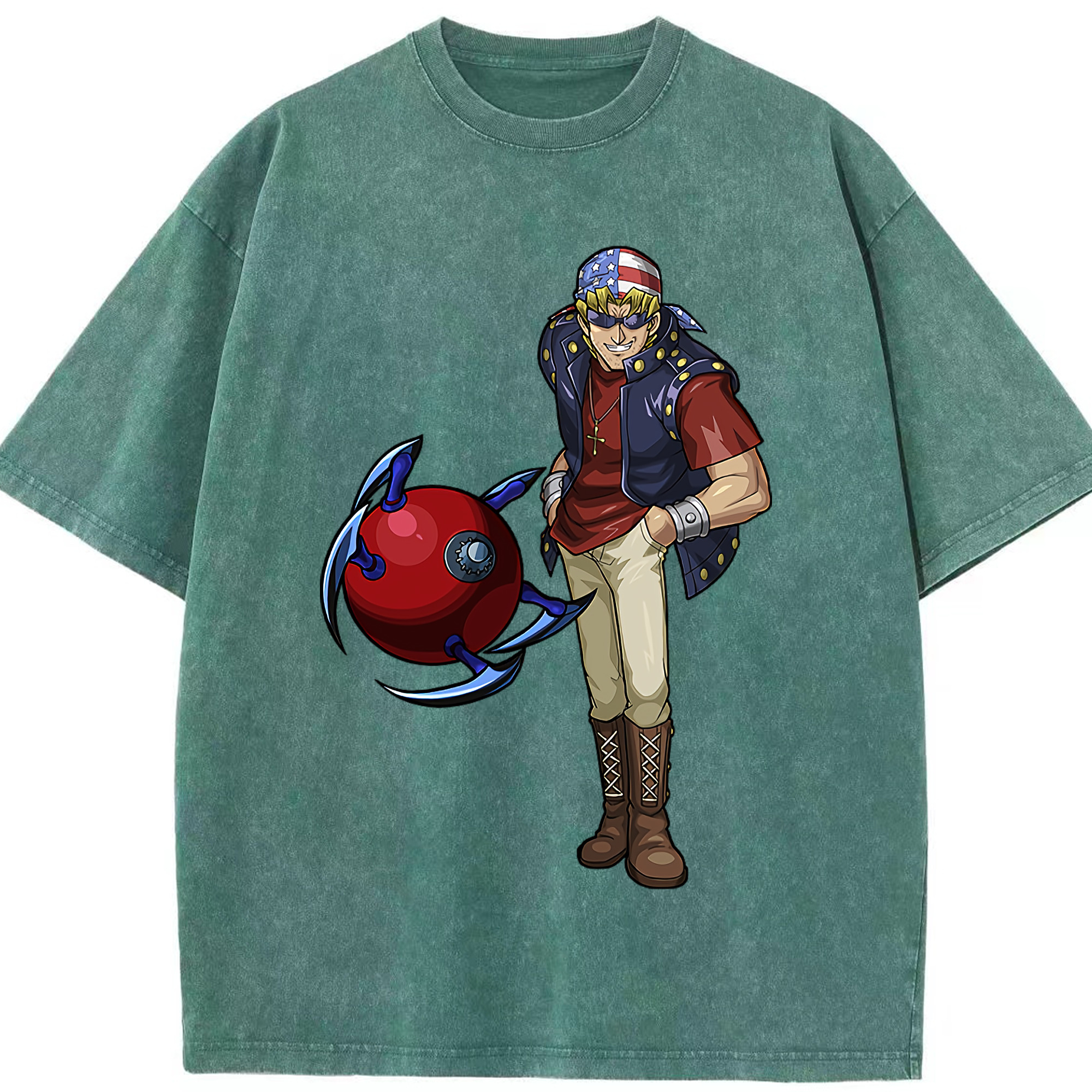 （画像用） 遊☆戯☆王 Yu-Gi-Oh! 綿100% ヴィンテージ風 半袖Tシャツ（フロントプリント）